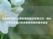 农业银行资产负债管理部副总经理汪洋：预计今年农业银行的净息差将保持基本稳定