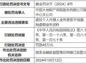 大地财险丽江中心支公司被罚45万元：虚挂个人代理人业务套取手续费、编制虚假业务资料