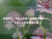 受累光伏，天宜上佳前三季度净利暴跌340%，实控人上半年曾被立案