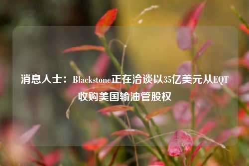 消息人士：Blackstone正在洽谈以35亿美元从EQT收购美国输油管股权