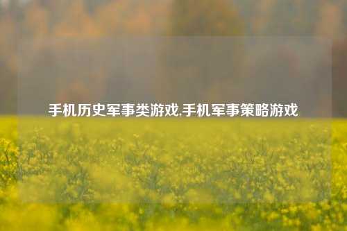 手机历史军事类游戏,手机军事策略游戏