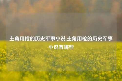 主角用枪的历史军事小说,主角用枪的历史军事小说有哪些