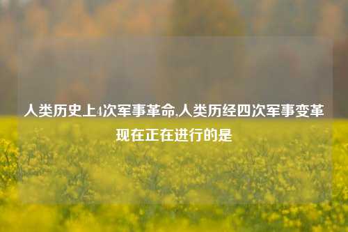 人类历史上4次军事革命,人类历经四次军事变革现在正在进行的是