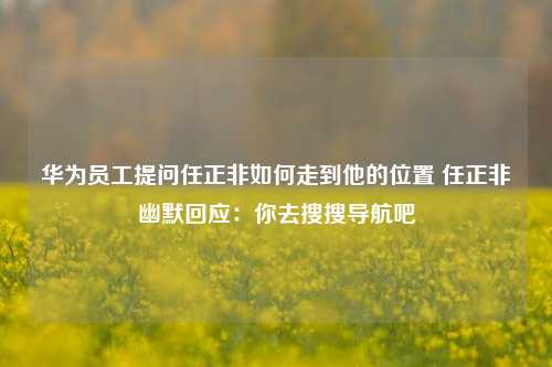 华为员工提问任正非如何走到他的位置 任正非幽默回应：你去搜搜导航吧