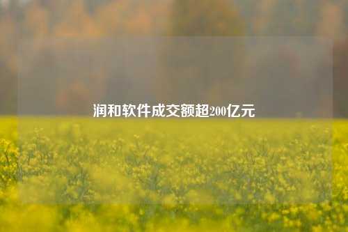 润和软件成交额超200亿元