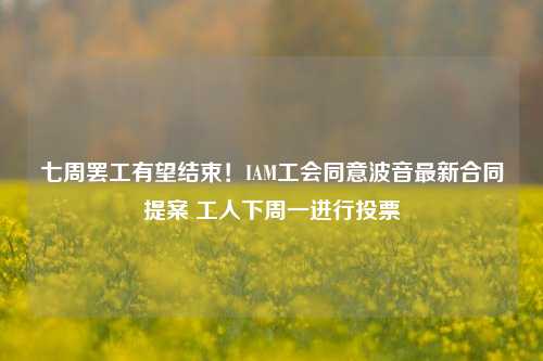 七周罢工有望结束！IAM工会同意波音最新合同提案 工人下周一进行投票