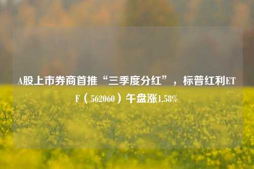 A股上市券商首推“三季度分红”，标普红利ETF（562060）午盘涨1.58%