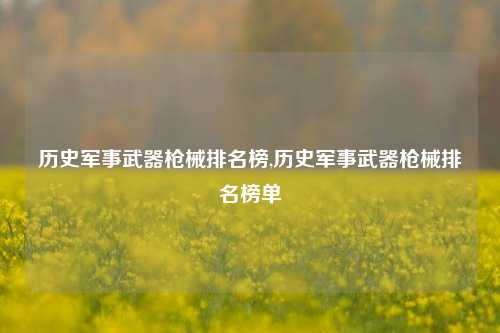 历史军事武器枪械排名榜,历史军事武器枪械排名榜单