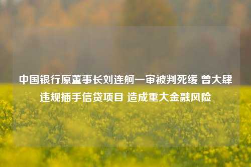 中国银行原董事长刘连舸一审被判死缓 曾大肆违规插手信贷项目 造成重大金融风险