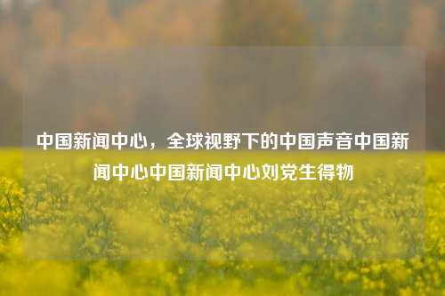 中国新闻中心，全球视野下的中国声音中国新闻中心中国新闻中心刘党生得物