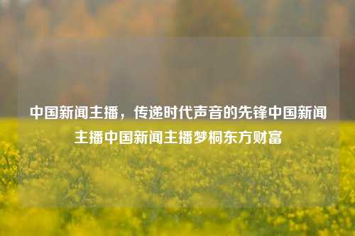 中国新闻主播，传递时代声音的先锋中国新闻主播中国新闻主播梦桐东方财富