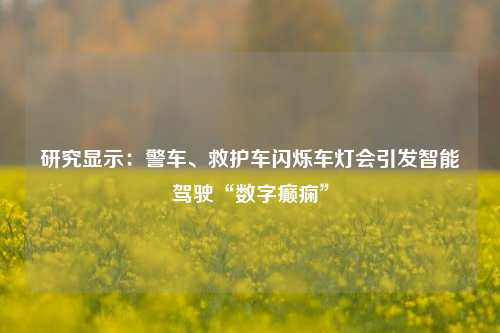 研究显示：警车、救护车闪烁车灯会引发智能驾驶“数字癫痫”