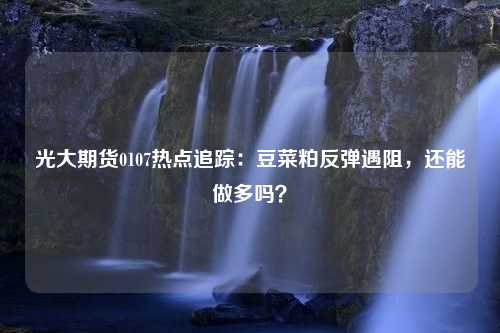 光大期货0107热点追踪：豆菜粕反弹遇阻，还能做多吗？